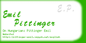 emil pittinger business card